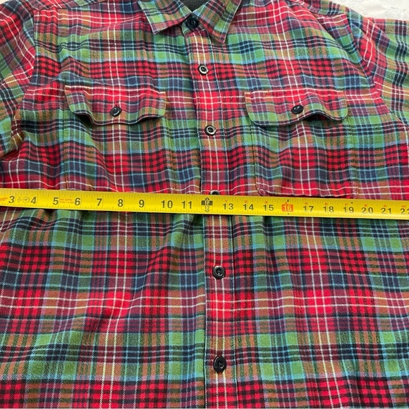 LL Bean Mens Flannel Plaid Fleece Lined Shirt Shacket Size XL Regular Red Green - Picture 5 of 10
